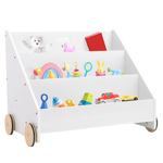 Casa si Gradina - Mobilier - Mobilier copii - Mobilier camera copiilor - Biblioteca pentru copii cu roti, alba, BERUS - Infinity.ro