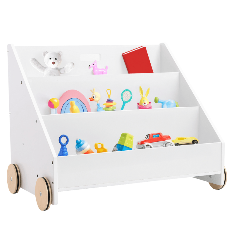 Casa si Gradina - Mobilier - Mobilier copii - Mobilier camera copiilor - Biblioteca pentru copii cu roti, alba, BERUS - Infinity.ro