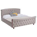 Casa si Gradina - Mobilier - Paturi si accesorii - Paturi - Pat cu somiera, 180x200, gri-maroniu, tesatura Taupe Velvet, BARETO - Infinity.ro