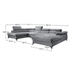 Casa si Gradina - Mobilier - Canapele si coltare - Coltare - Canapea extensibila, gri, stanga, POLY ROH U - Infinity.ro