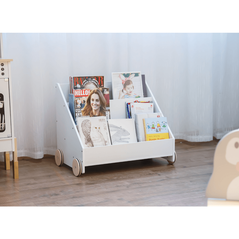 Casa si Gradina - Mobilier - Mobilier copii - Mobilier camera copiilor - Biblioteca pentru copii cu roti, alba, BERUS - Infinity.ro