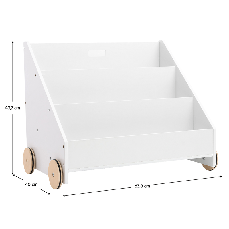 Casa si Gradina - Mobilier - Mobilier copii - Mobilier camera copiilor - Biblioteca pentru copii cu roti, alba, BERUS - Infinity.ro