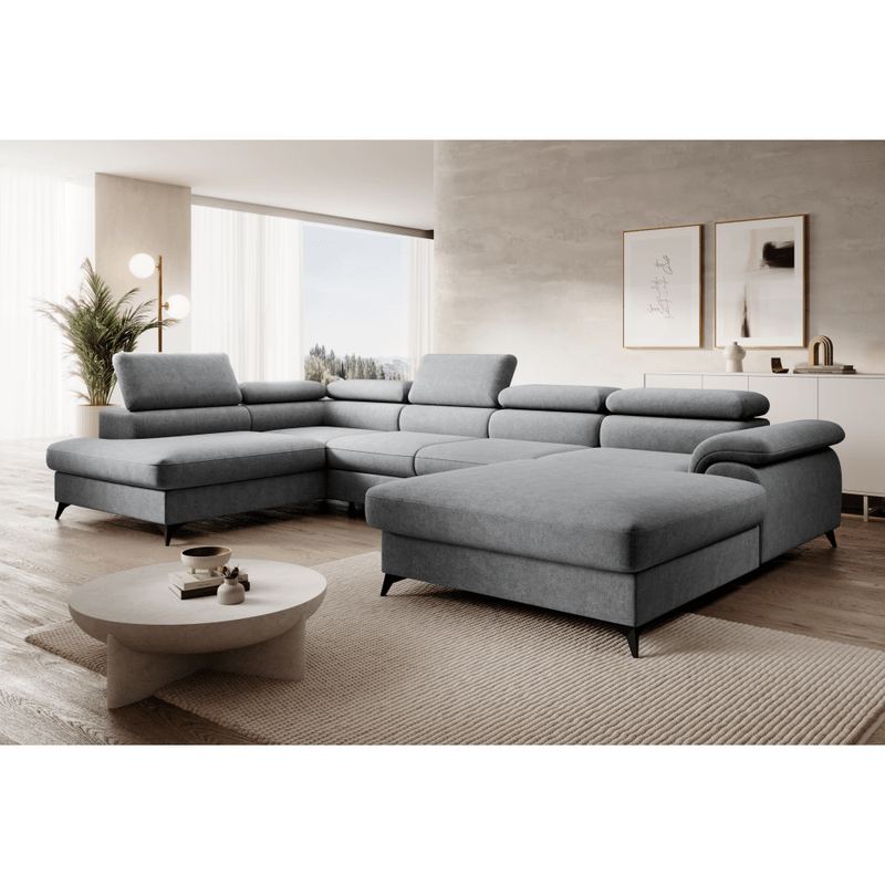 Casa si Gradina - Mobilier - Canapele si coltare - Coltare - Canapea extensibila, gri, stanga, POLY ROH U - Infinity.ro