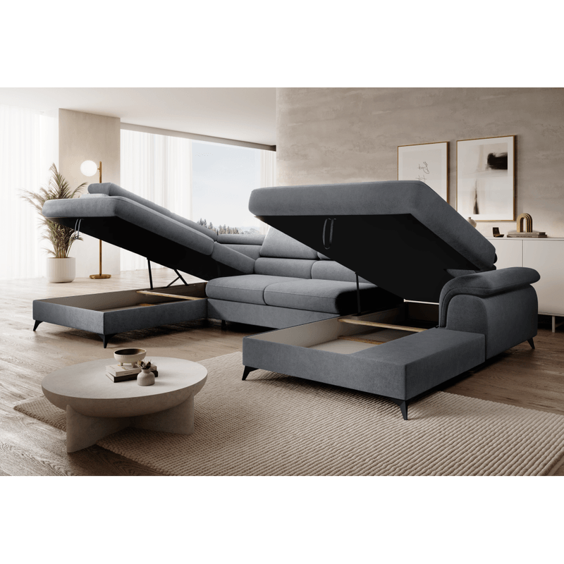 Casa si Gradina - Mobilier - Canapele si coltare - Coltare - Canapea extensibila, gri, stanga, POLY ROH U - Infinity.ro