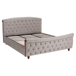 Casa si Gradina - Mobilier - Paturi si accesorii - Paturi - Pat cu somiera, 180x200, gri-maroniu, tesatura Taupe Velvet, BARETO - Infinity.ro