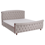 Casa si Gradina - Mobilier - Paturi si accesorii - Paturi - Pat cu somiera, 180x200, gri-maroniu, tesatura Taupe Velvet, BARETO - Infinity.ro