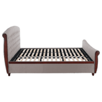 Casa si Gradina - Mobilier - Paturi si accesorii - Paturi - Pat cu somiera, 180x200, gri-maroniu, tesatura Taupe Velvet, BARETO - Infinity.ro