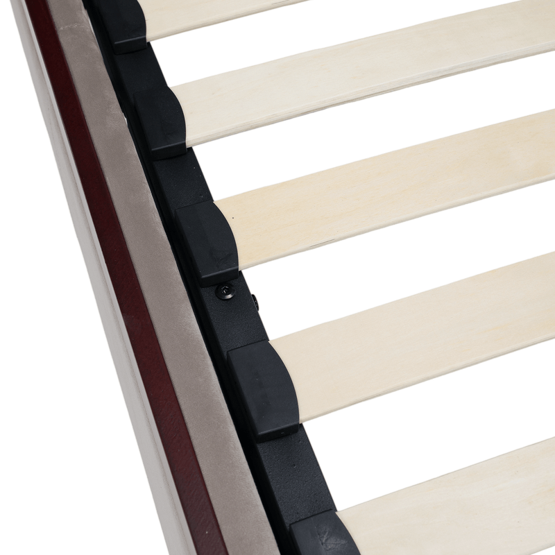 Casa si Gradina - Mobilier - Paturi si accesorii - Paturi - Pat cu somiera, 180x200, gri-maroniu, tesatura Taupe Velvet, BARETO - Infinity.ro
