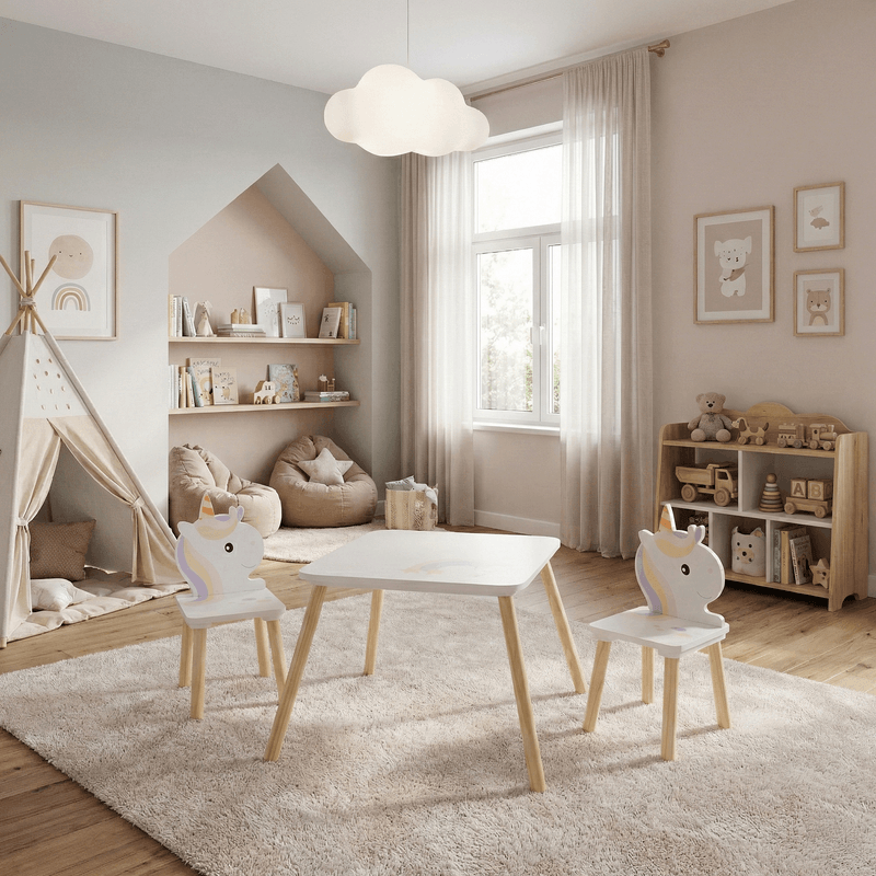Casa si Gradina - Mobilier - Mobilier copii - Mobilier camera copiilor - Set pentru copii 1+2, motiv unicorn, SAVER TYP 1 - Infinity.ro