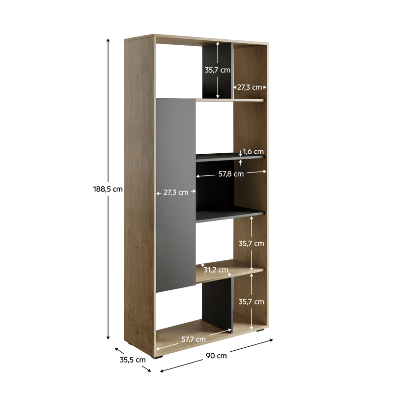Casa si Gradina - Mobilier - Biblioteci si rafturi - Etajere - Raft, stejar cremona/antracit, BRADO BRD01 - Infinity.ro