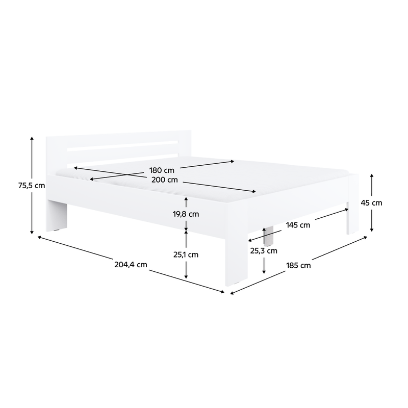 Casa si Gradina - Mobilier - Paturi si accesorii - Paturi - Pat, 180x200, alb, BASIS - Infinity.ro