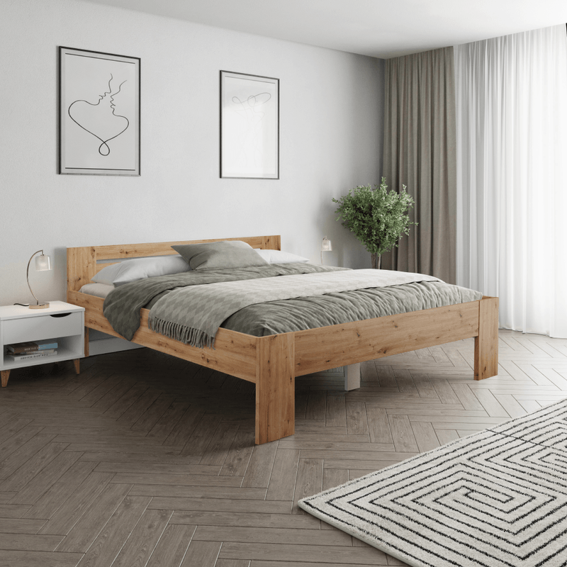 Casa si Gradina - Mobilier - Paturi si accesorii - Paturi - Pat, 180x200, stejar artisan, BASIS - Infinity.ro