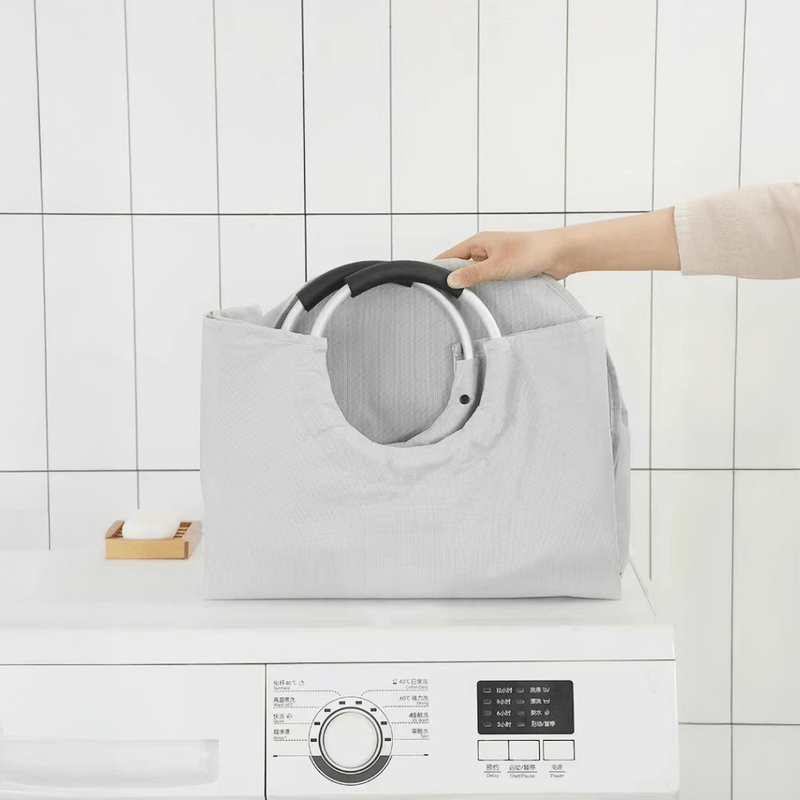 Casa si Gradina - Sanitare - Suporturi si accesorii baie - Accesorii baie - Cos de rufe din tesatura, gri, DARILO - Infinity.ro