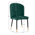 Casa si Gradina - Mobilier - Scaune si fotolii - Scaune - Scaun de sufragerie, tesatura Velvet verde/negru, UDAJA - Infinity.ro