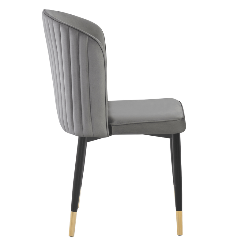 Casa si Gradina - Mobilier - Scaune si fotolii - Scaune - Scaun de sufragerie, tesatura Velvet gri/negru, UDAJA - Infinity.ro