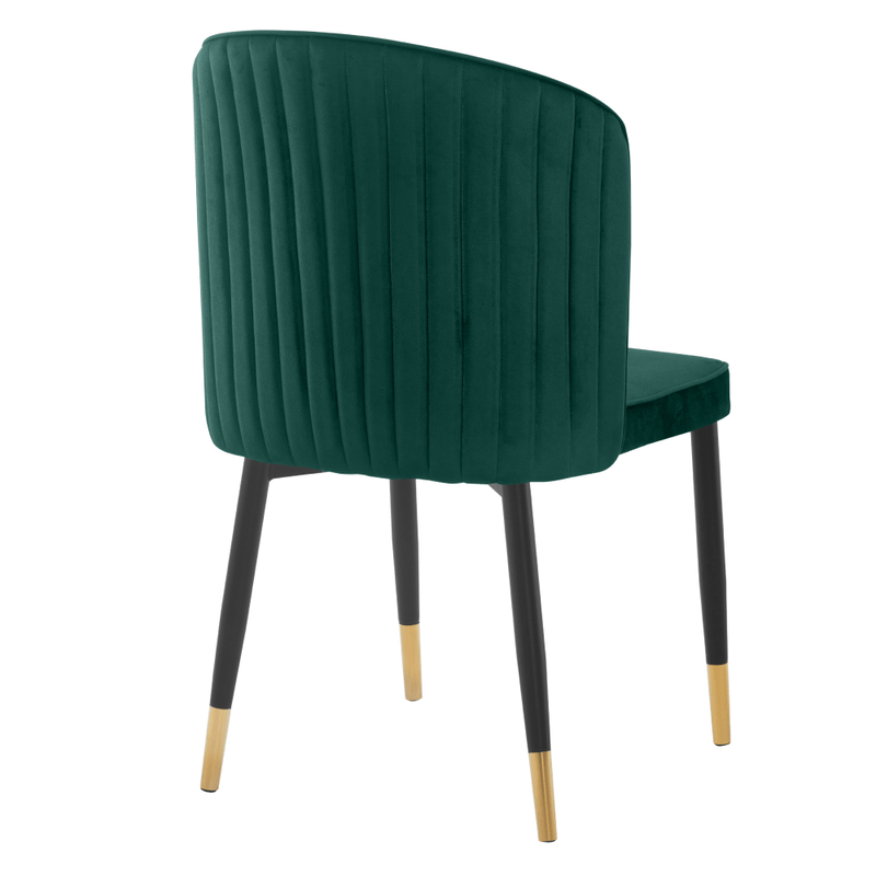 Casa si Gradina - Mobilier - Scaune si fotolii - Scaune - Scaun de sufragerie, tesatura Velvet verde/negru, UDAJA - Infinity.ro