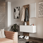 Casa si Gradina - Mobilier - Dulapuri si sifoniere - Dulapuri - Set pentru hol, alb/stejar Artisan, REBEKA - Infinity.ro