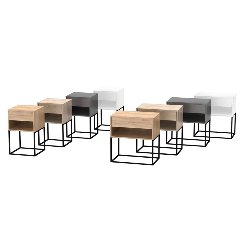 Casa si Gradina - Mobilier - Comode si corpuri - Noptiere - Noptiera/masuta ajutatoare, stejar artizanal/negru, ARTI TYP 2 - Infinity.ro