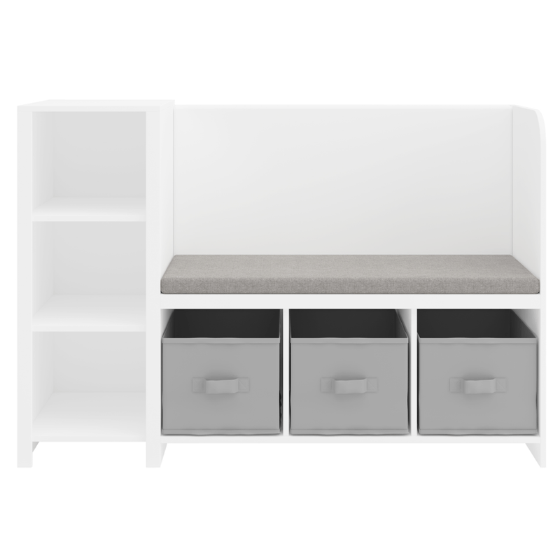 Casa si Gradina - Mobilier - Mobilier copii - Mobilier camera copiilor - Raft cu banca, alb/gri, BENKO - Infinity.ro