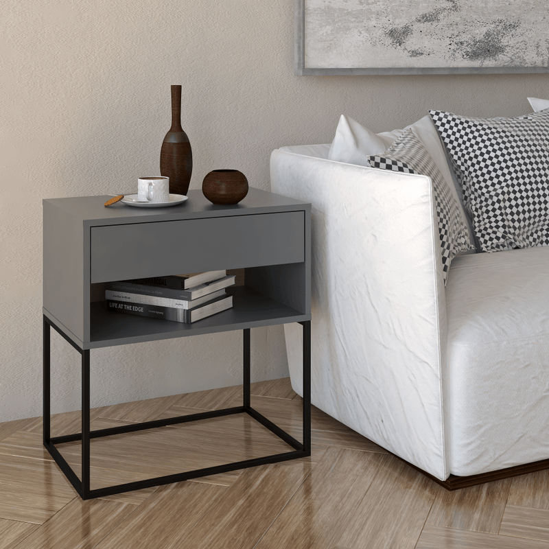 Casa si Gradina - Mobilier - Comode si corpuri - Noptiere - Noptiera/masuta ajutatoare, grafit/negru, ARTI TYP 2 - Infinity.ro
