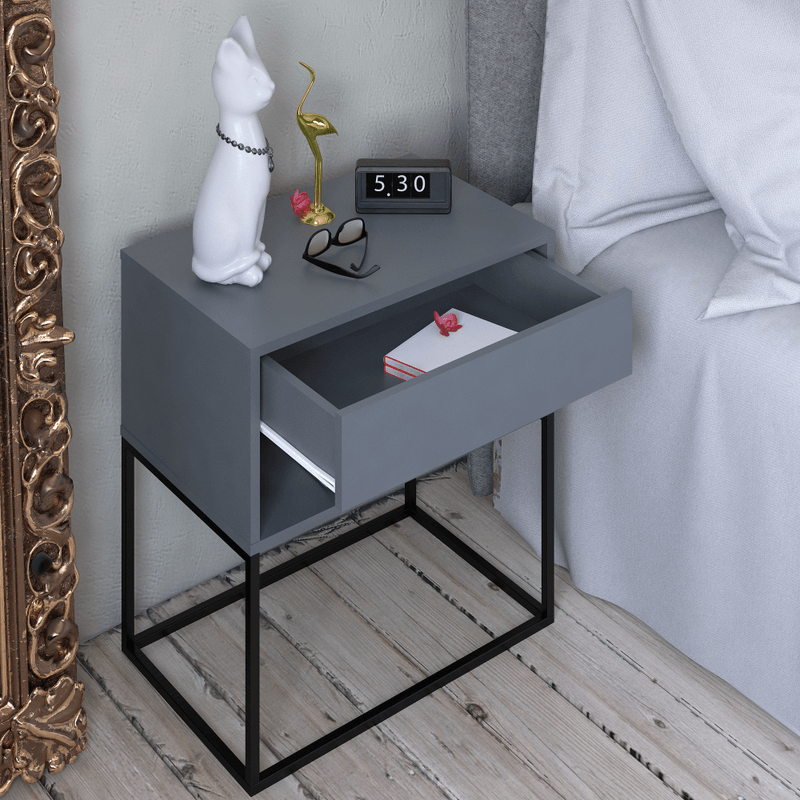 Casa si Gradina - Mobilier - Comode si corpuri - Noptiere - Noptiera/masuta ajutatoare, grafit/negru, ARTI TYP 2 - Infinity.ro
