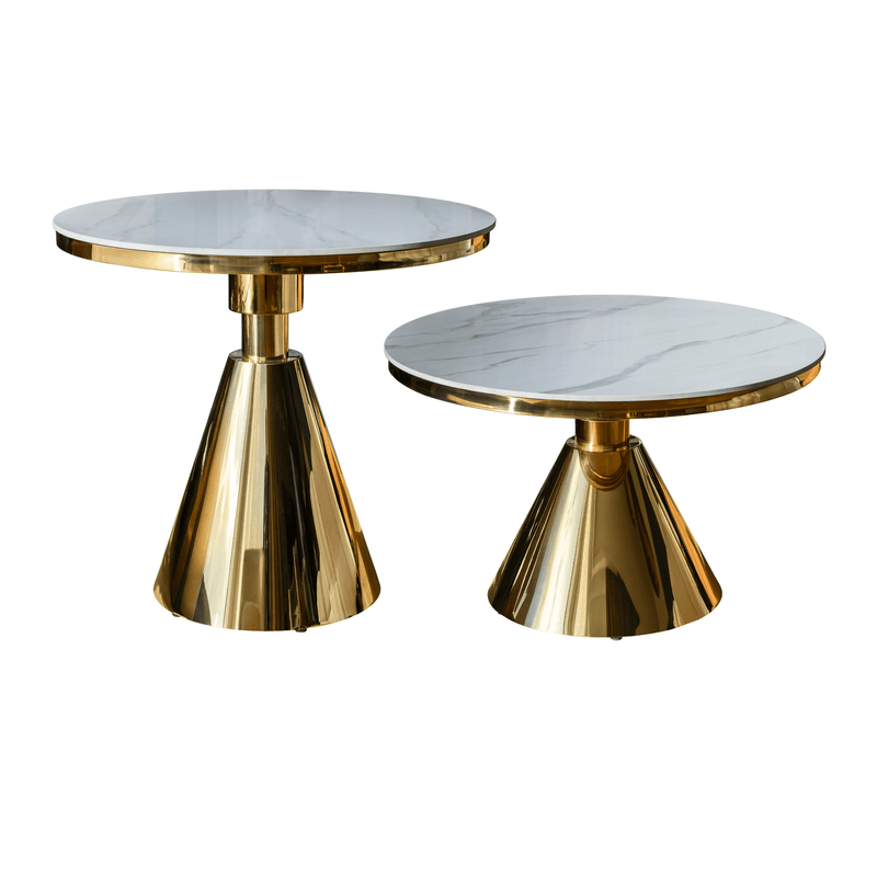 Casa si Gradina - Mobilier - Mese si birouri - Mese bucatarie si dining - Masa de sufragerie, aurie/marmura alba, GREIS TIP 1 - Infinity.ro