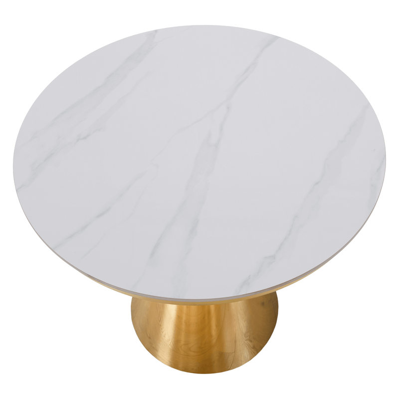 Casa si Gradina - Mobilier - Mese si birouri - Mese bucatarie si dining - Masa de sufragerie, aurie/marmura alba, GREIS TIP 1 - Infinity.ro