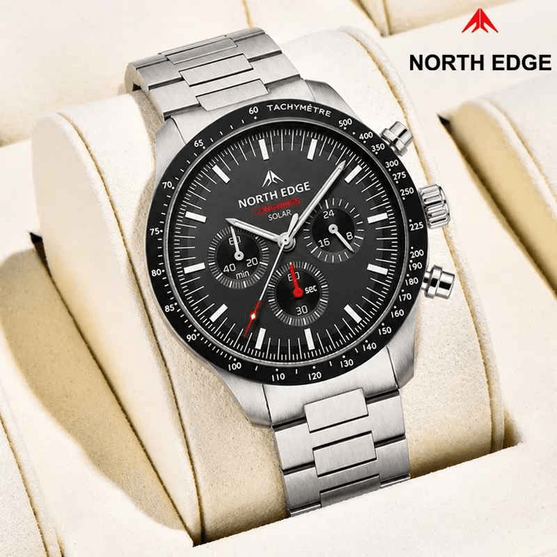 Fashion, accesorii si bijuterii - Barbati - Bijuterii barbati - Ceasuri barbati - Ceas Solar NORTH EDGE LONGWINGS Cronograf, Otel 316L, 50M, 42mm - Infinity.ro