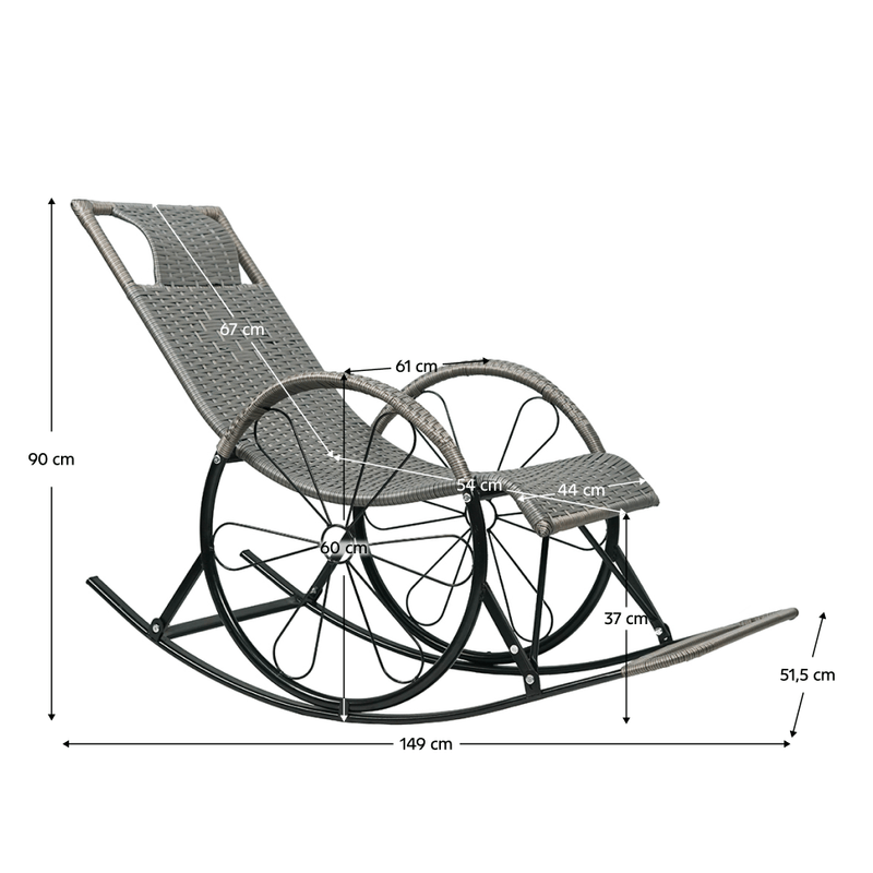 Casa si Gradina - Mobilier - Scaune si fotolii - Fotolii - Scaun de balansare, ratan/metal, gri, ROKIN - Infinity.ro