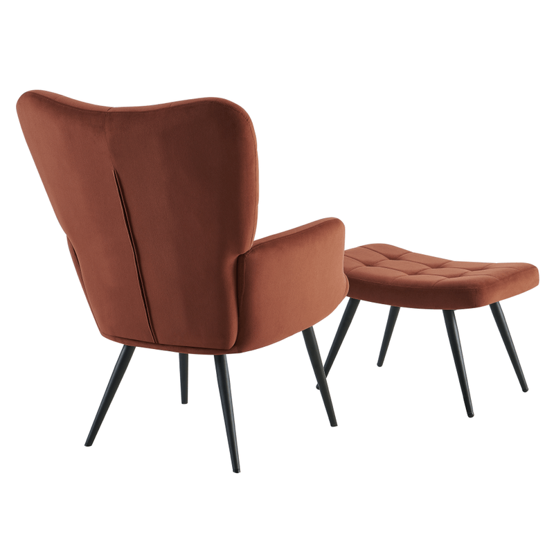 Casa si Gradina - Mobilier - Scaune si fotolii - Fotolii - Fotoliu cu suport pentru picioare, tesatura Velvet maro/negru, HABEN - Infinity.ro