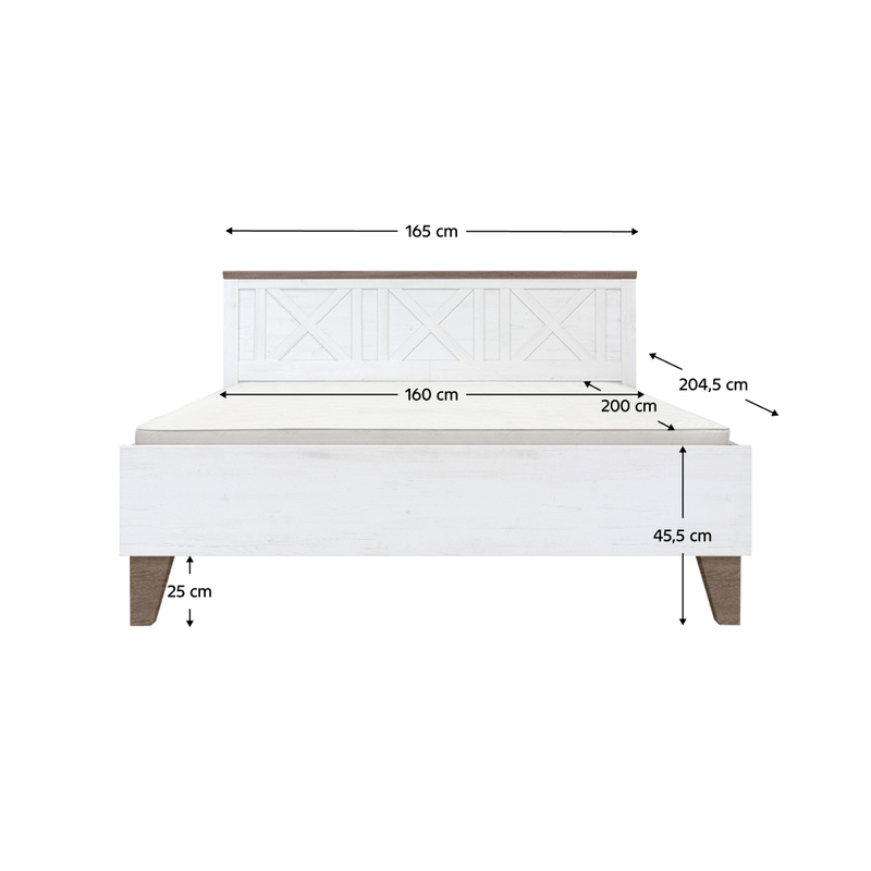 Casa si Gradina - Mobilier - Paturi si accesorii - Paturi - Pat cu somiera, 160x200, pin canyon/stejar sonoma trufel, TEINA - Infinity.ro