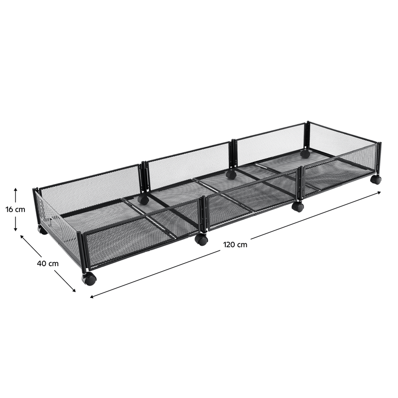 Casa si Gradina - Mobilier - Paturi si accesorii - Accesorii paturi - Organizator sub pat cu roti, negru, TOMKO TYP 2 - Infinity.ro