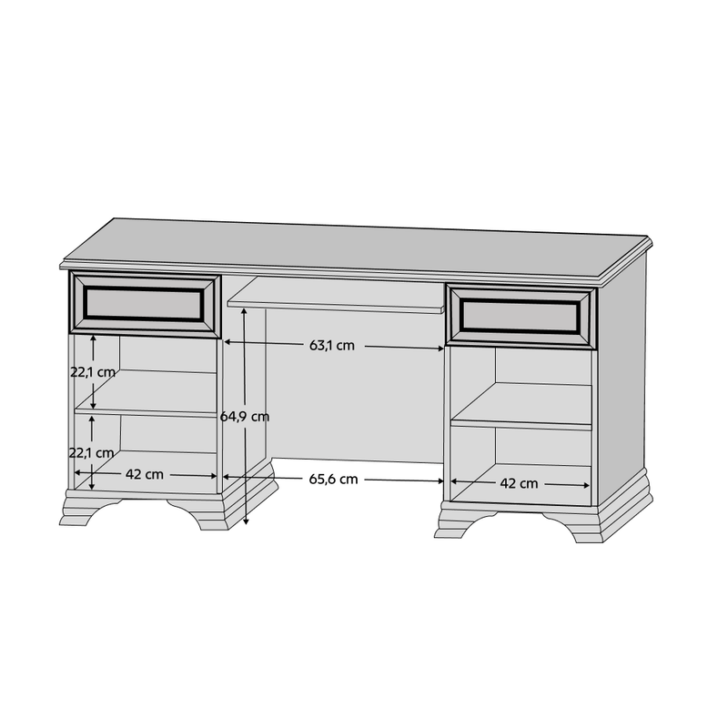 Casa si Gradina - Mobilier - Mese si birouri - Birouri - Masa PC, alb alpin, KENTAK BIU2D2S - Infinity.ro