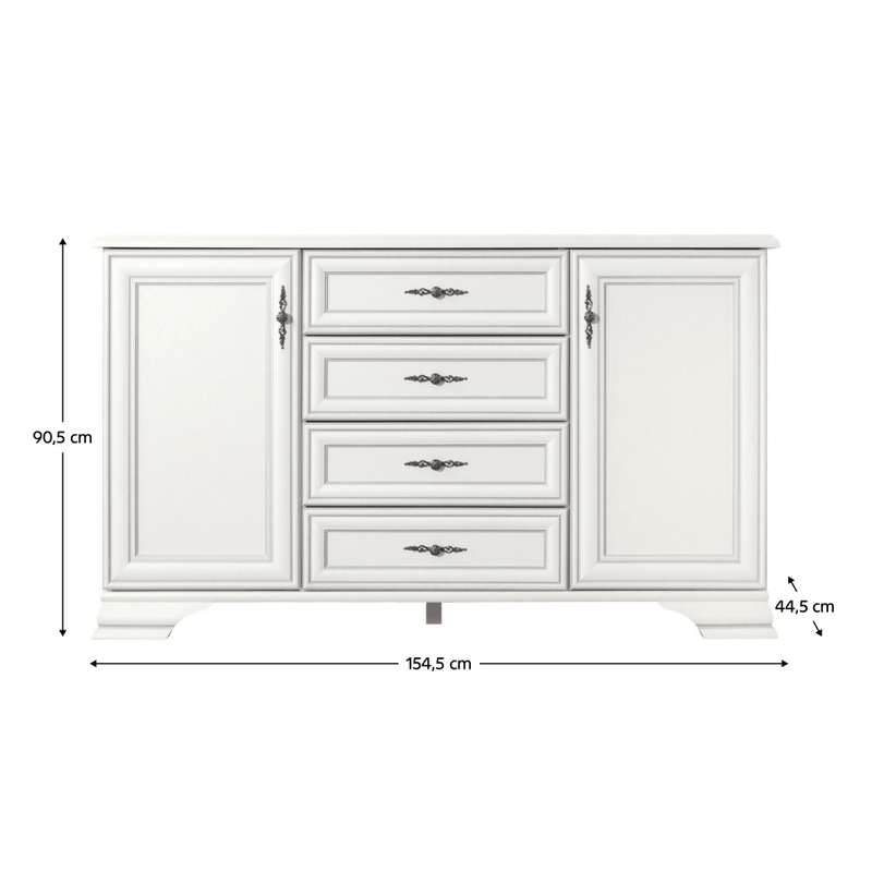 Casa si Gradina - Mobilier - Comode si corpuri - Comode - Comoda, alb alpin, KENTAK KOM2D4S - Infinity.ro