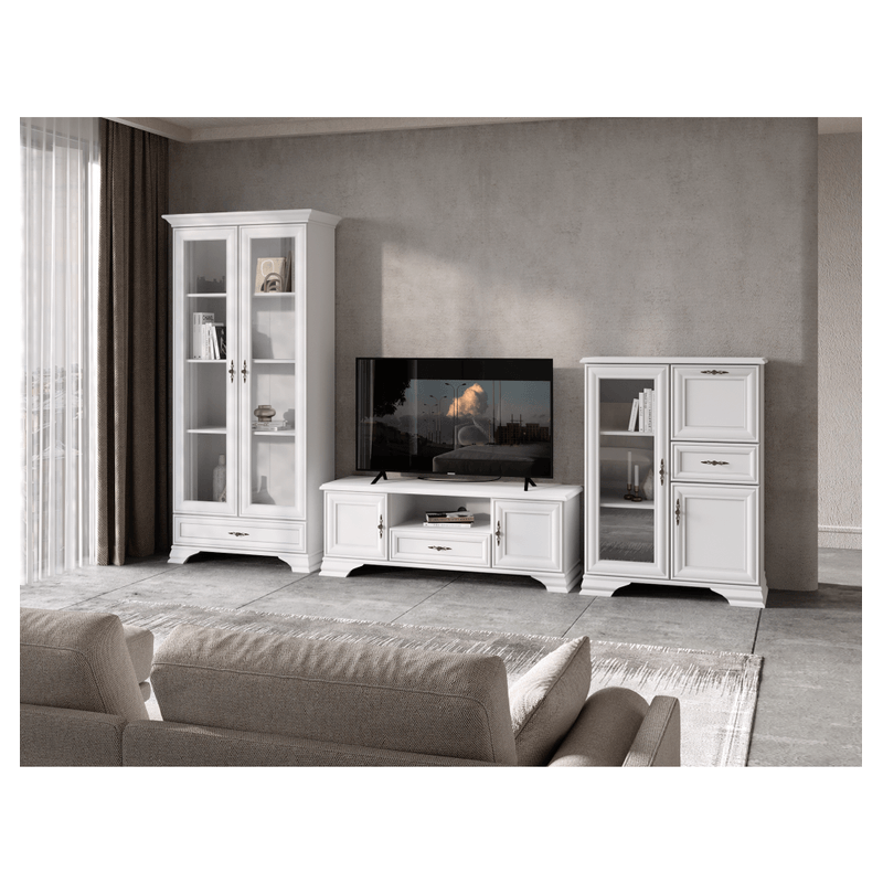 Casa si Gradina - Mobilier - Comode si corpuri - Corpuri bucatarie - Vitrina, alb alpin, KENTAK REG2W1S - Infinity.ro