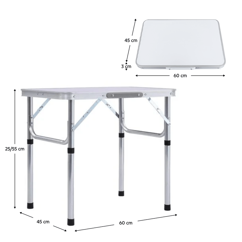Casa si Gradina - Gradina si terasa - Mobilier exterior - Mese gradina - Masa de camping pliabiala, 60 cm, aluminiu/MDF, KEPI TYP 2 - Infinity.ro
