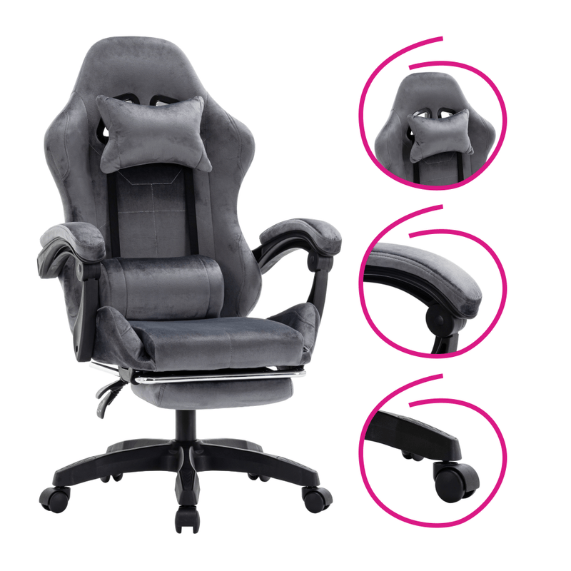 Casa si Gradina - Mobilier - Scaune si fotolii - Scaune - Scaun de birou/gaming, gri, LOPES - Infinity.ro