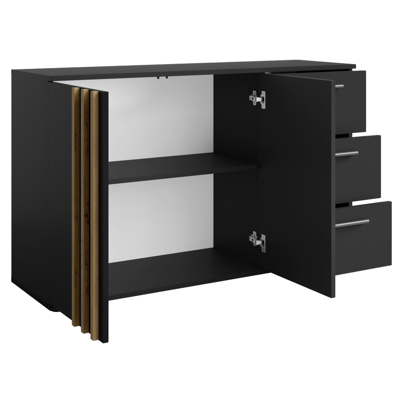 Casa si Gradina - Mobilier - Comode si corpuri - Comode - Comoda, 2D3S, neagra/stejar artisan, TOLIS TYP 3 - Infinity.ro