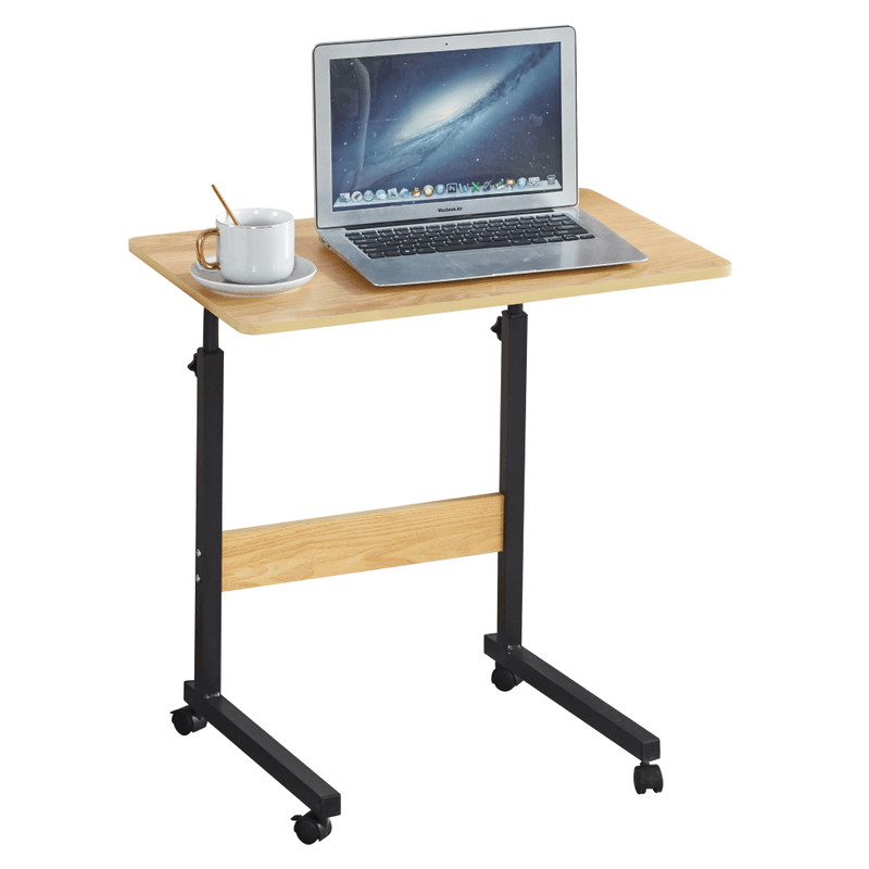Casa si Gradina - Mobilier - Mobilier copii - Mobilier camera copiilor - Reglabil masa PC cu roti, stejar/negru, JUSTUS - Infinity.ro