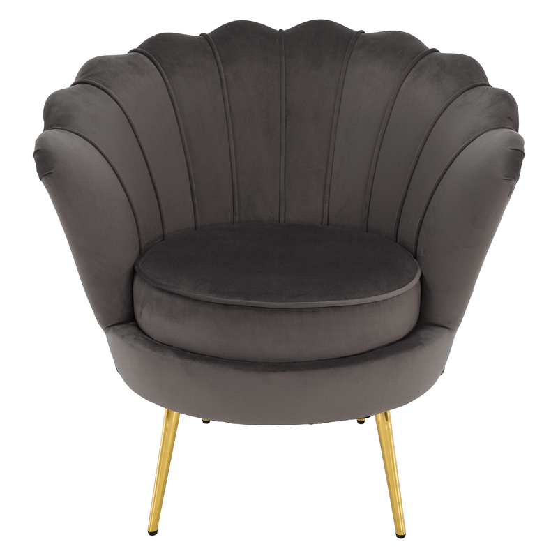 Casa si Gradina - Mobilier - Scaune si fotolii - Fotolii - Fotoliu in stilul Art-deco, gri-maro tesatura Velvet/gold crom auriu, NOBLEO - Infinity.ro