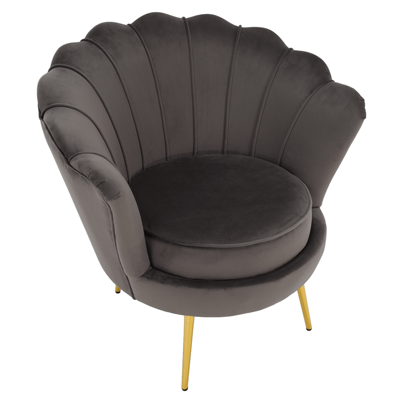 Casa si Gradina - Mobilier - Scaune si fotolii - Fotolii - Fotoliu in stilul Art-deco, gri-maro tesatura Velvet/gold crom auriu, NOBLEO - Infinity.ro