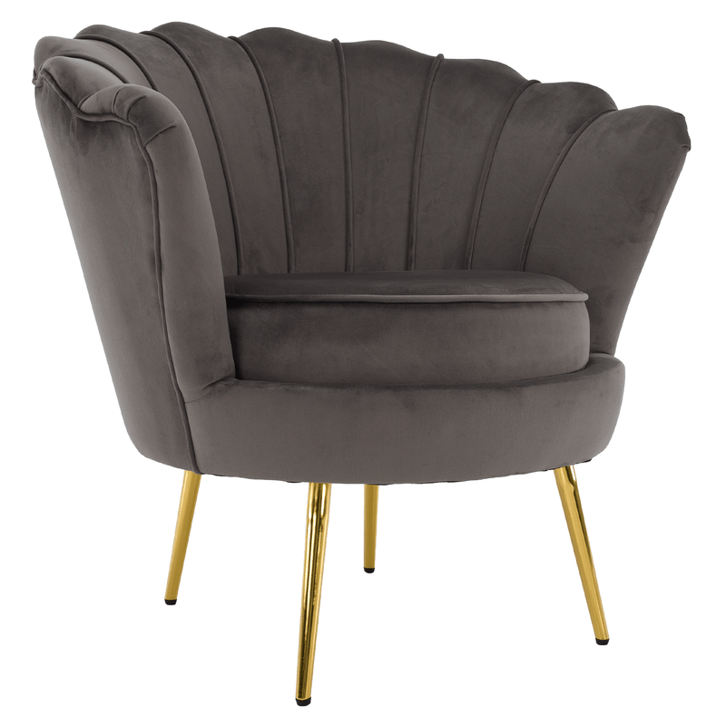 Casa si Gradina - Mobilier - Scaune si fotolii - Fotolii - Fotoliu in stilul Art-deco, gri-maro tesatura Velvet/gold crom auriu, NOBLEO - Infinity.ro