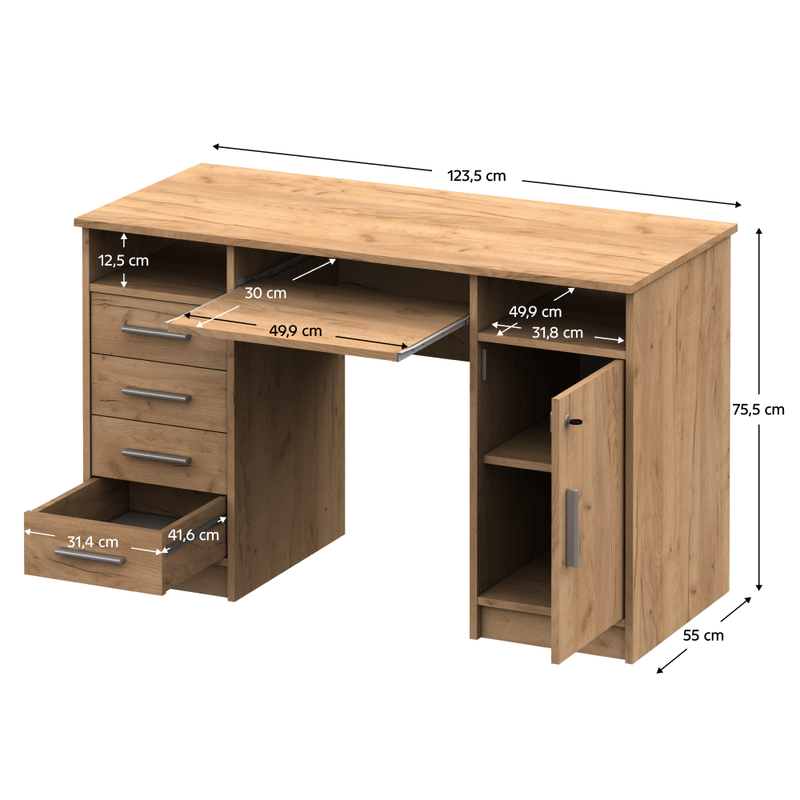 Casa si Gradina - Mobilier - Mese si birouri - Birouri - Masa PC, stejar artisan, B9 NEW - Infinity.ro