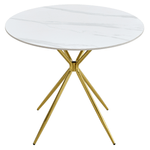 Casa si Gradina - Mobilier - Mese si birouri - Mese bucatarie si dining - Masa de bucatarie, marmura alba/gold crom aurie, diametru 90 cm, MEKNER - Infinity.ro