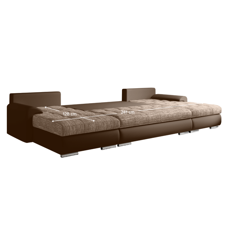 Casa si Gradina - Mobilier - Canapele si coltare - Coltare - Set canapea universala, piele ecologica maro/melir maro, TOLITA U UNI - Infinity.ro