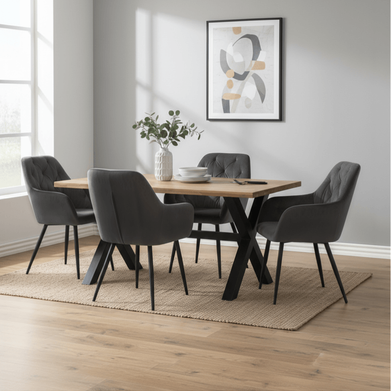Casa si Gradina - Mobilier - Scaune si fotolii - Scaune - Fotoliu de design, material Velvet gri inchis, VERIO NEW - Infinity.ro