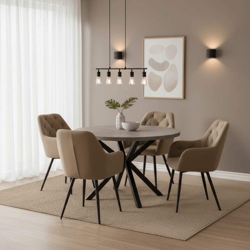 Casa si Gradina - Mobilier - Scaune si fotolii - Scaune - Fotoliu de design, material Velvet bej, VERIO NEW - Infinity.ro