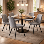 Casa si Gradina - Mobilier - Scaune si fotolii - Scaune - Scaun, piele ecologica gri/negru, HARLAN - Infinity.ro