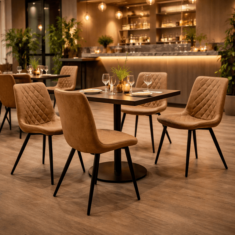Casa si Gradina - Mobilier - Scaune si fotolii - Scaune - Scaun, piele ecologica maro deschis/negru, HARLAN - Infinity.ro
