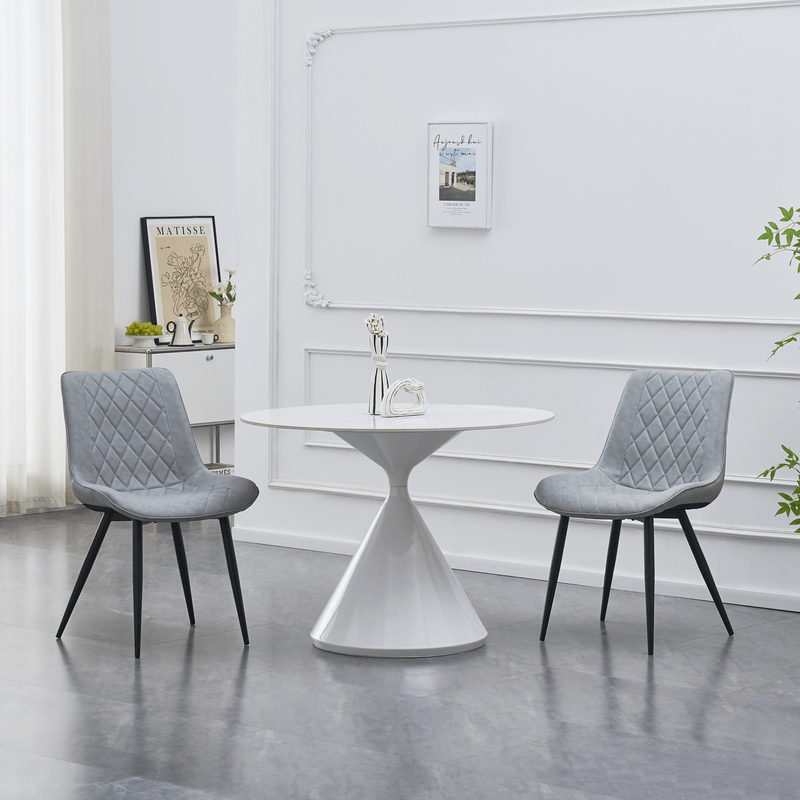 Casa si Gradina - Mobilier - Scaune si fotolii - Scaune - Scaun, piele ecologica gri/negru, HARLAN - Infinity.ro